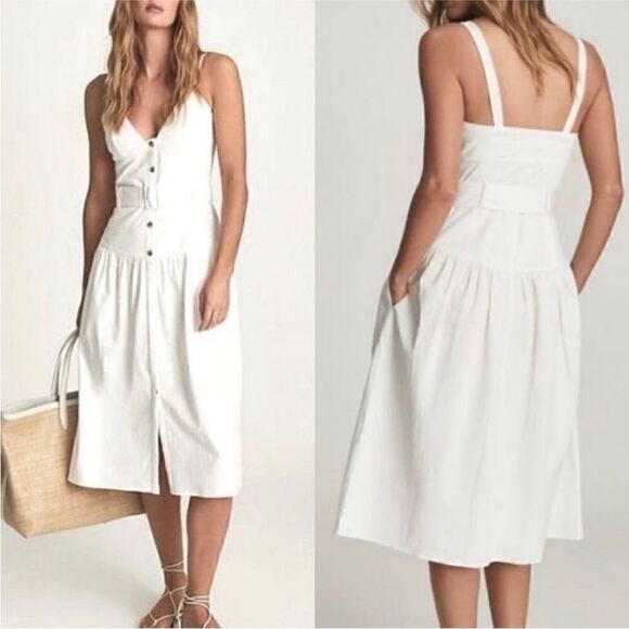 Reiss Dresses & Skirts - REISS NWT Vita Button Through Midi Sundress White
Size 0 MSRP $330